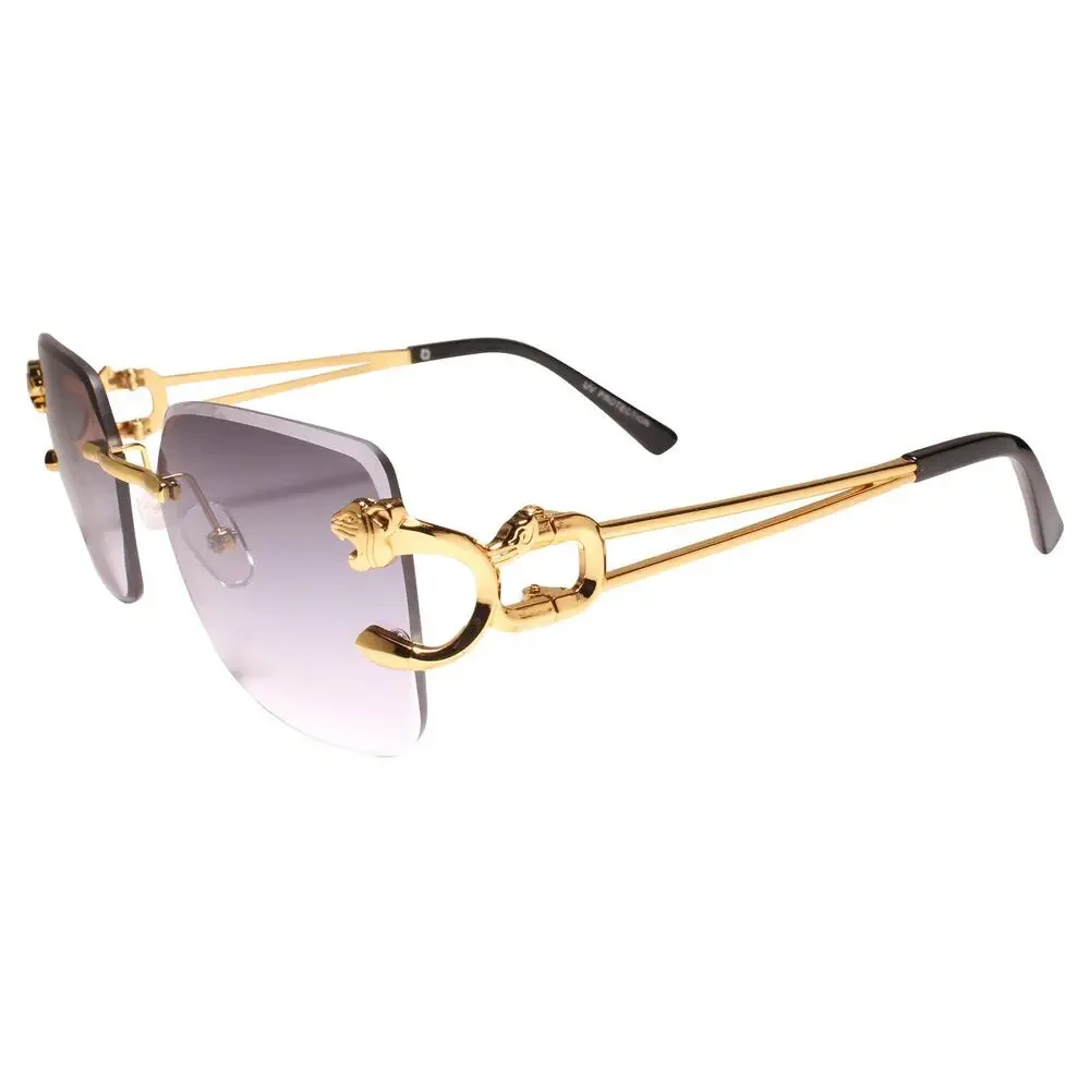 Kiss Rimless Diamond Cut Gray Lens Hip Hop Sunglasses